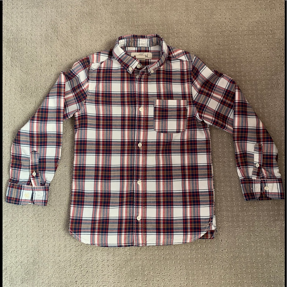 ECU boys H&M plaid long sleeve top size 7-8Y